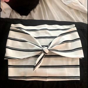 Black & White Strapless Crop Top